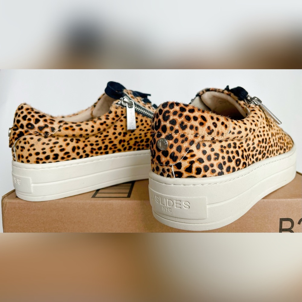 J/Slides Harling Natural/Black Leopard Sneakers Women Size 8 - Width M NWT